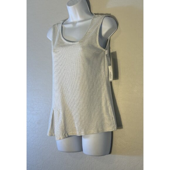 BLUE CANOE Organically Grow Cotton Pleat Tank Size Small Striped - Picture 4 of 10